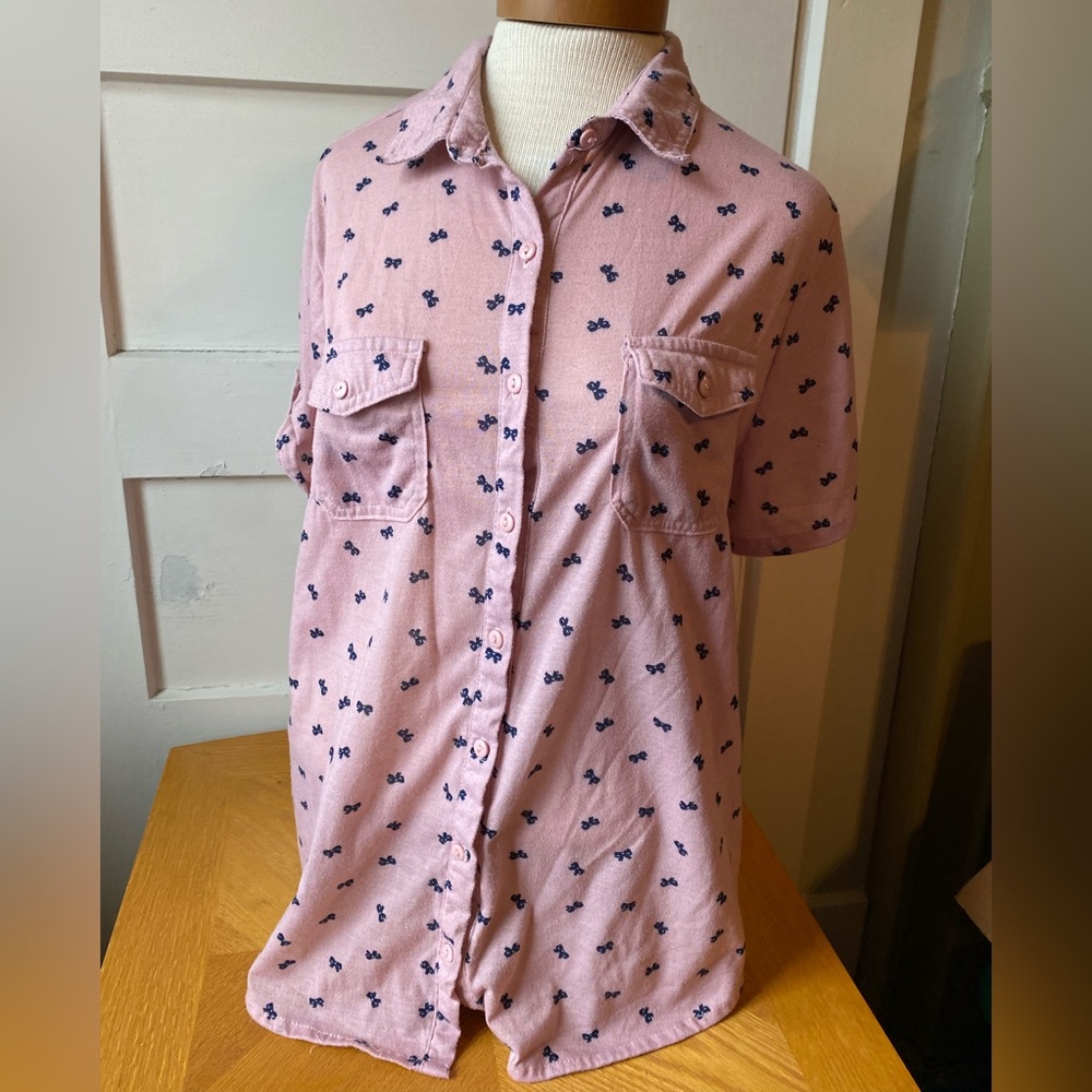 Passport Button Up Bows Blouse